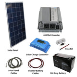 Aims Power - 120 WATT SOLAR WITH 400 WATT POWER INVERTER BACK UP | OFF GRID POWER KIT - KITB-40012120-A1