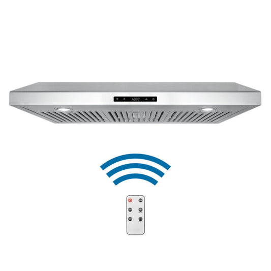 Cosmo - 36 in. Under Cabinet Range Hood with Digital Touch Controls, 3-Speed Fan, LED Lights and Permanent Filters in Stainless Steel | COS-KS6U36