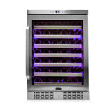 Whynter -  Elite Spectrum Lightshow 54 Bottle Stainless Steel 24 inch Built-in Wine Refrigerator | BWR-545XS