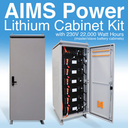Aims Power - 230 VDC Hybrid Battery Back Up Kit 44,228 Watt Hours - KITHY230VBATMS
