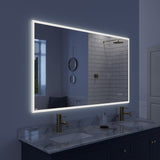 Arpella - Lucent 60 in. x 36 in. Wall Mounted LED Vanity Mirror with Color Changer, Memory Dimmer and Defogger - LEDCM6036