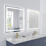 Arpella - Lumina 34 in. x 36 in. LED Lighted Vanity Mirror with Built-In Dimmer and Anti-Fog Feature - LEDSM2034