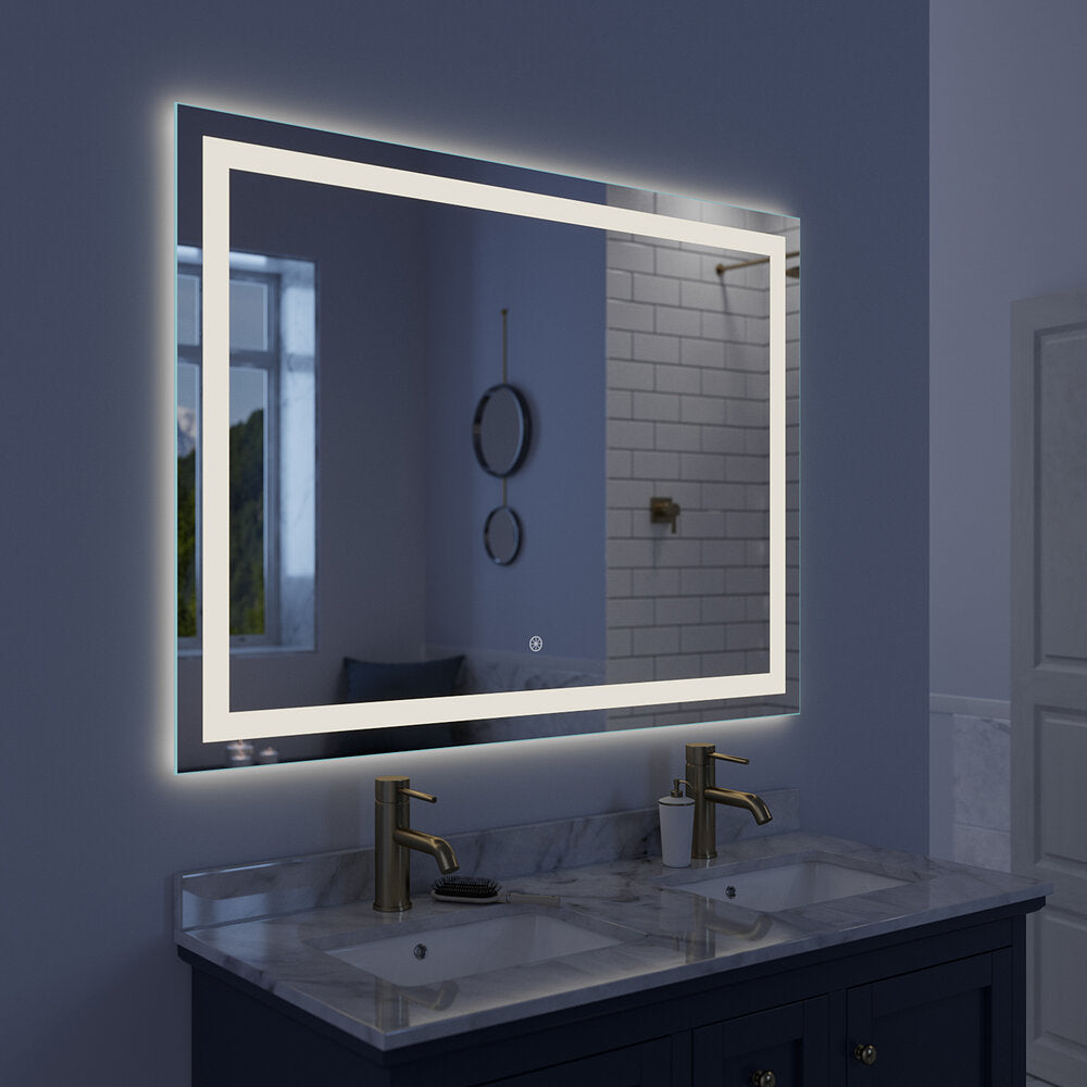 Arpella - Lumina 48 in. x 36 in. LED Lighted Vanity Mirror with Built-In Dimmer and Anti-Fog Feature - LEDSM2048