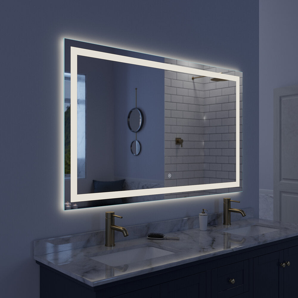 Arpella - Lumina 60 in. x 36 in. LED Lighted Vanity Mirror with Built-In Dimmer and Anti-Fog Feature - LEDSM2060