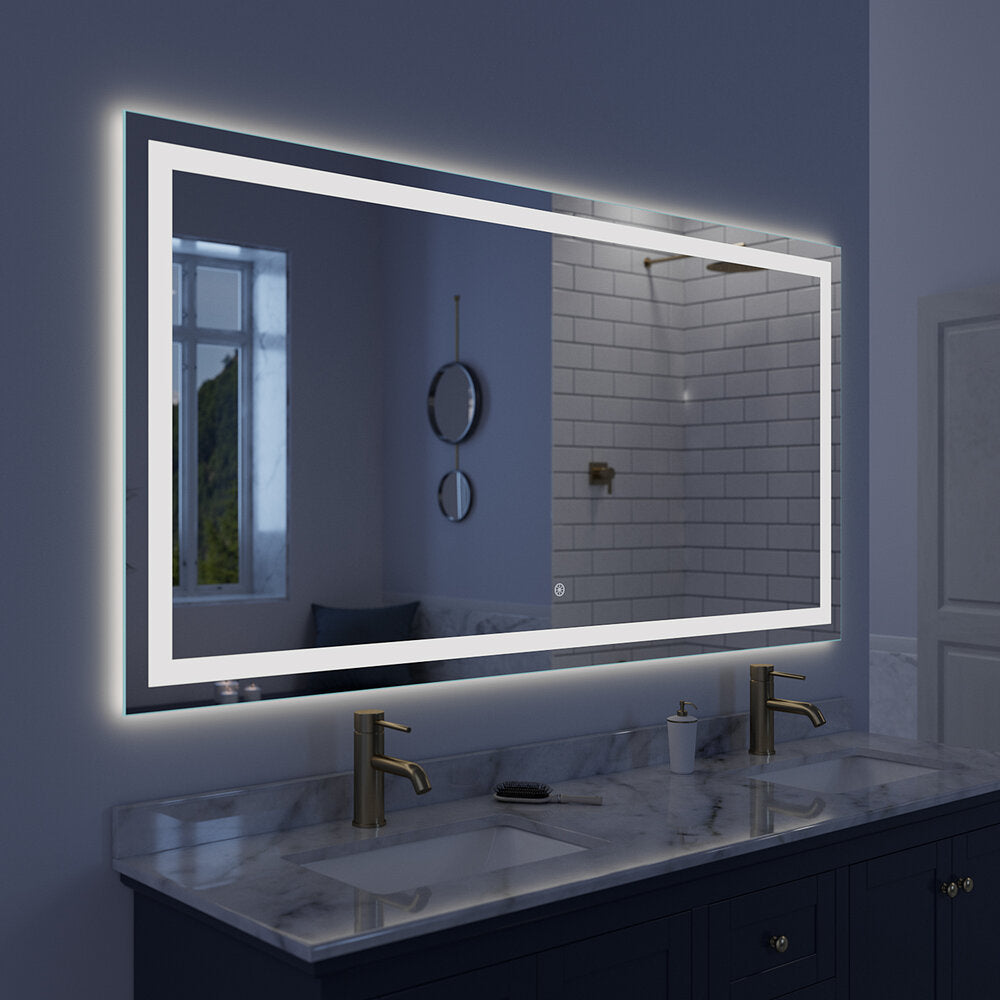 Arpella - Lumina 70 in. x 36 in. LED Lighted Vanity Mirror with Built-In Dimmer and Anti-Fog Feature - LEDSM2070