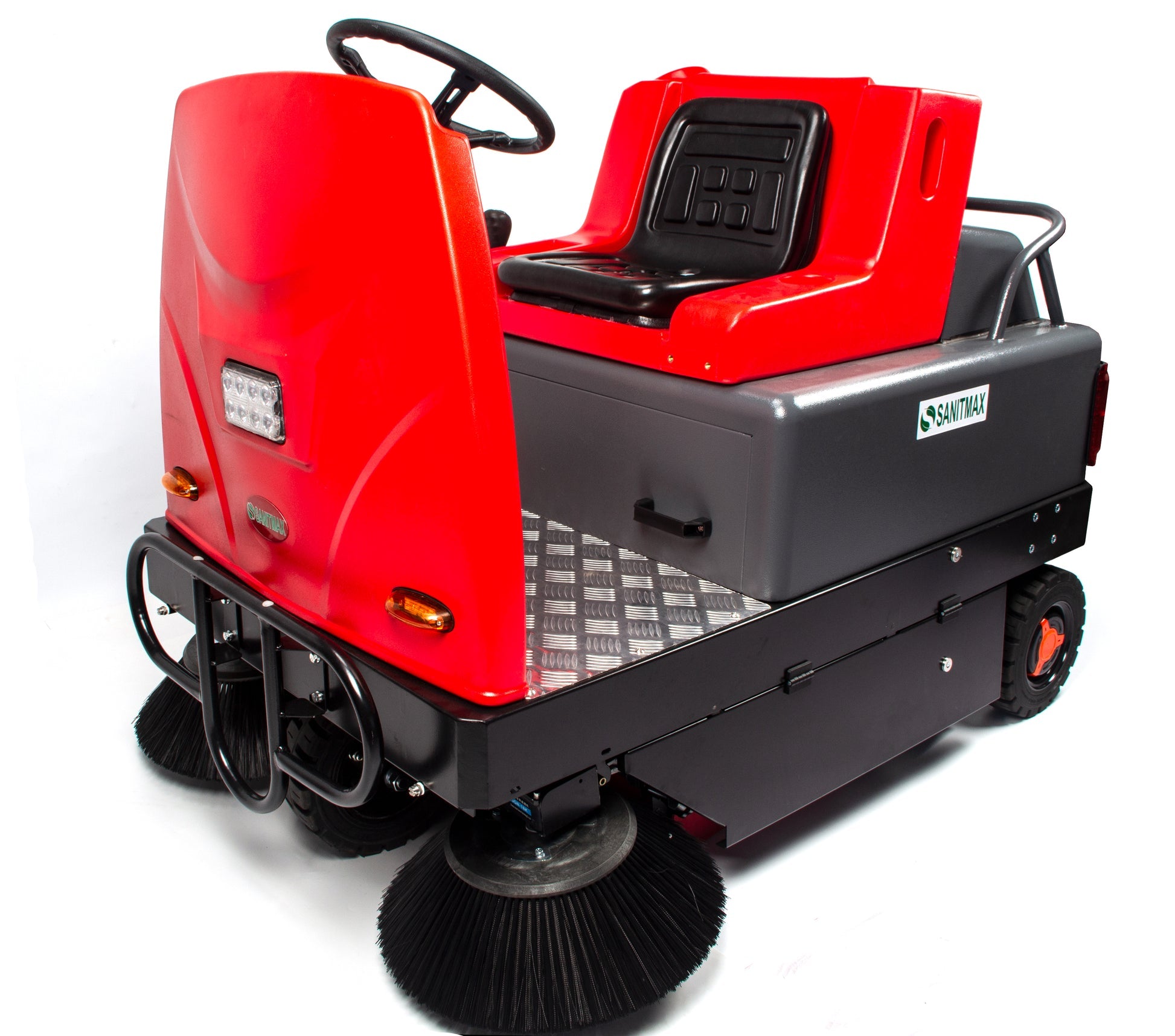 SM80 53.14” Ride-on Electric Floor SWEEPER, automated water spray