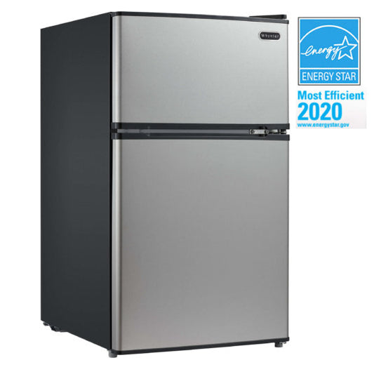 Whynter - 3.4 cu.ft. Energy Star Stainless Steel Compact Refrigerator/Freezer | MRF-340DS
