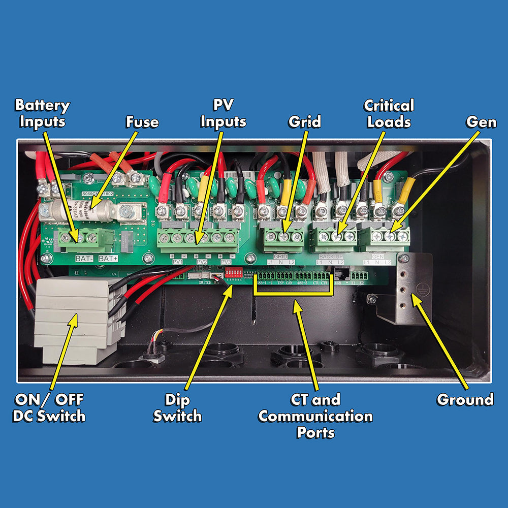 Aims Power - 4600 WATT HYBRID Inverter with 230VDC 96AH 22,114 Watt Hour Battery - KITHY46230BAT