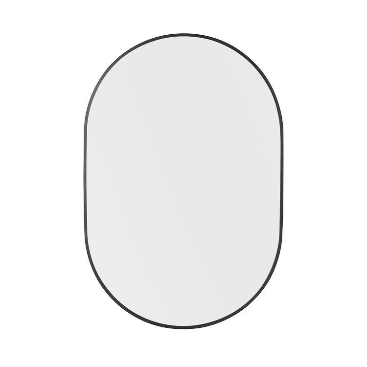 Arpella - Nuova 24 in. x 36 in. Framed Oval Mirror in Matte Black - OVFM2436MB