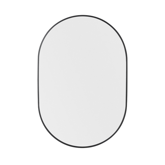 Arpella - Nuova 24 in. x 36 in. Framed Oval Mirror in Matte Black - OVFM2436MB