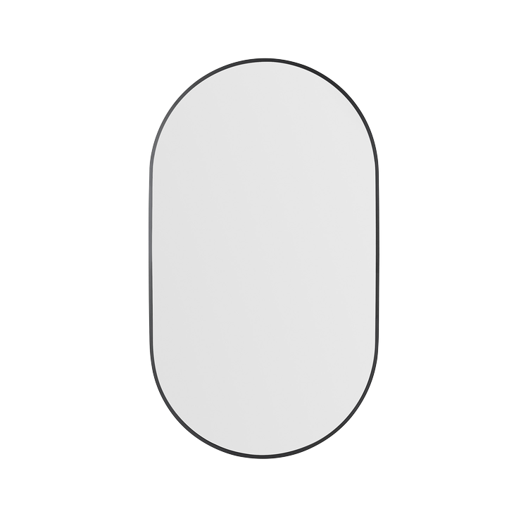 Arpella - Nuova 24 in. x 42 in. Framed Oval Mirror in Matte Black - OVFM2442MB