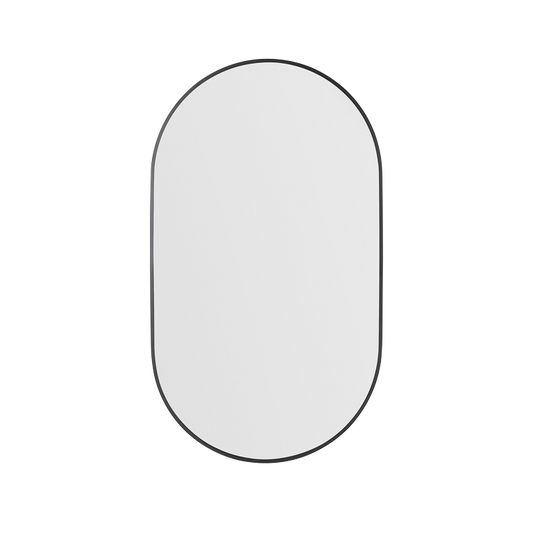 Arpella - Nuova 24 in. x 42 in. Framed Oval Mirror in Matte Black - OVFM2442MB