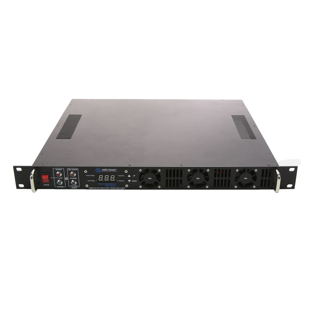 Aims Power - 1000 Watt Pure Sine Rackmount  Inverter - 48 VDC 120 VAC 60Hz - PRM1000W48120S