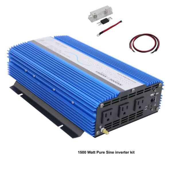 Aims Power - 1500 Watt Pure Sine Power Inverter Kit - KITPWRI150012S