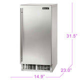 Perlick - 15" ADA height compliant Clear Ice Maker with stainless steel solid door- H50IMS-ADL