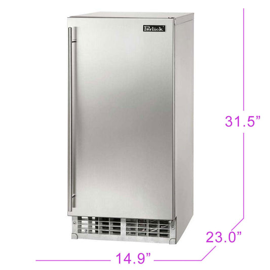 Perlick - 15" ADA height compliant Clear Ice Maker with panel-ready solid door, hinge reversible - H50IMW-AD