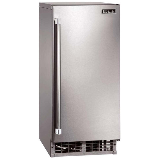 Perlick - 15" Signature Series Clear Ice Maker with panel-ready solid door, hinge reversible - H50IMW