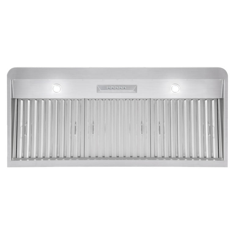Cosmo - 48 in. Under Cabinet Range Hood with Push Button Controls, Permanent Filters, 3-Speed Fan and LED Lights in Stainless Steel | COS-QB48
