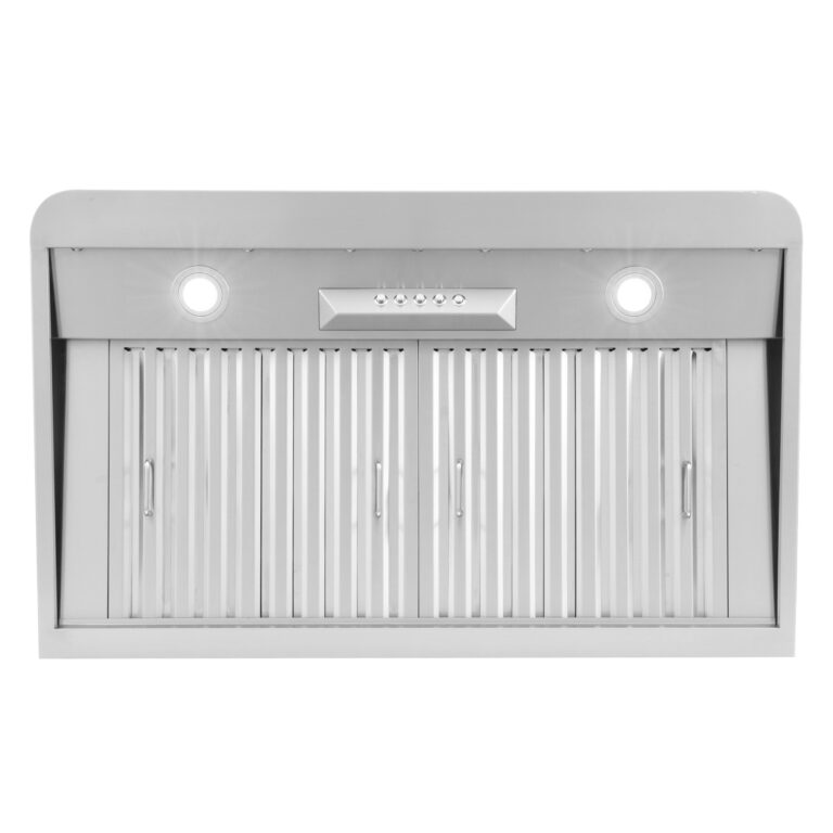 Cosmo - QB90 36 in. Under Cabinet Range Hood with Push Button Controls, Permanent Filters, LED Lights, Convertible from Ducted to Ductless (Kit Not Included) in Stainless Steel | COS-QB90