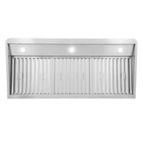 Cosmo - 48 in. Ducted Under Cabinet Range Hood with Soft-Touch Controls, Permanent Filters, 4-Speed Fan, LED Lights in Stainless Steel | COS-QS48