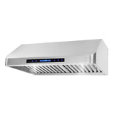 Cosmo - 30 in. Ducted Under Cabinet Range Hood in Stainless Steel with Touch Display, LED Lighting and Permanent Filters | COS-QS75