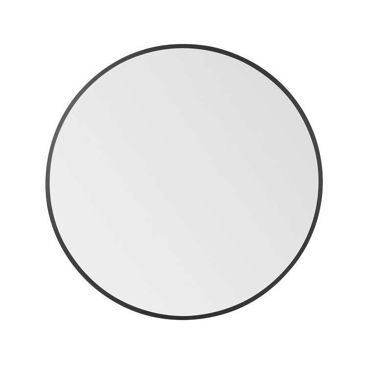 Arpella - Nuova 24 in. x 24 in. Framed Round Mirror in Matte Black - RDFM24MB