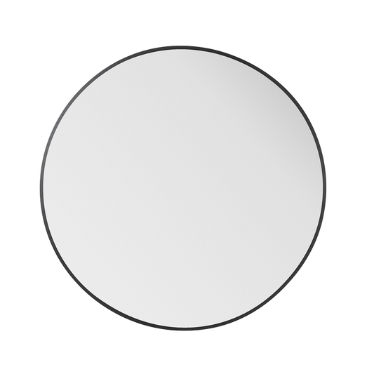 Arpella - Nuova 30 in. x 30 in. Framed Round Mirror in Matte Black - RDFM30MB