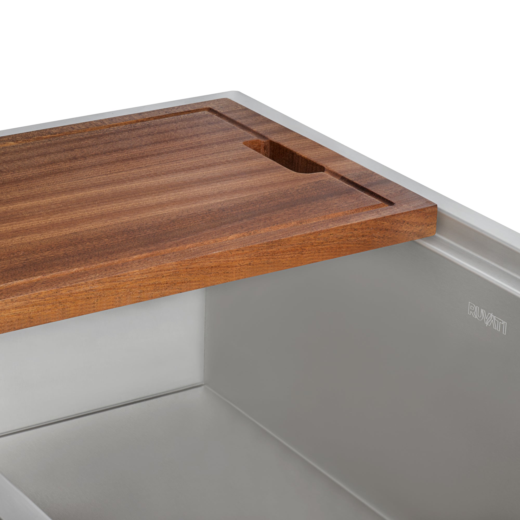 Ruvati 11 x 17 inch Solid Wood Cutting Board for Ruvati Workstation Sinks – RVA1217