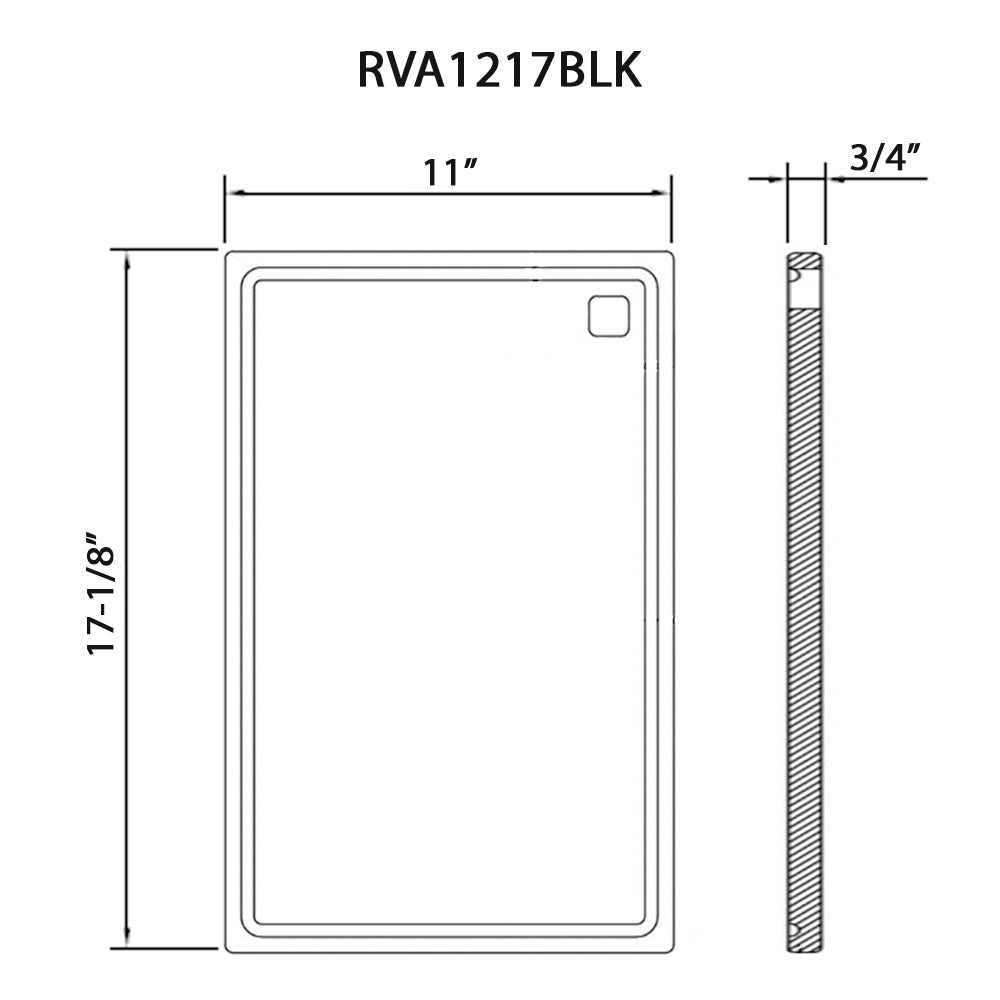 Ruvati 17 x 11 inch Black Resin Thick Cutting Board for Ruvati Workstation Sinks – RVA1217BLK