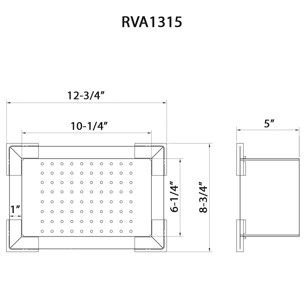 Ruvati replacement colander for RVH8215 sink – Stainless Steel with Plastic Corners – RVA1315