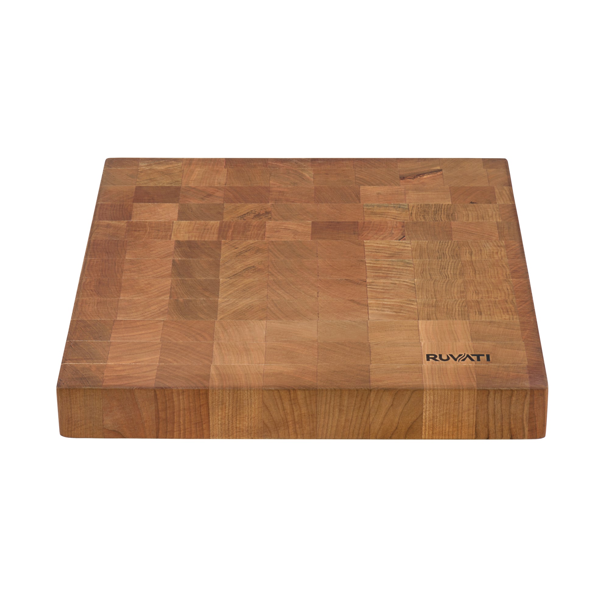 Ruvati 17 x 16 x 2 inch thick End-Grain American Cherry Butcher Block Solid Wood Large Cutting Board – RVA2445CER