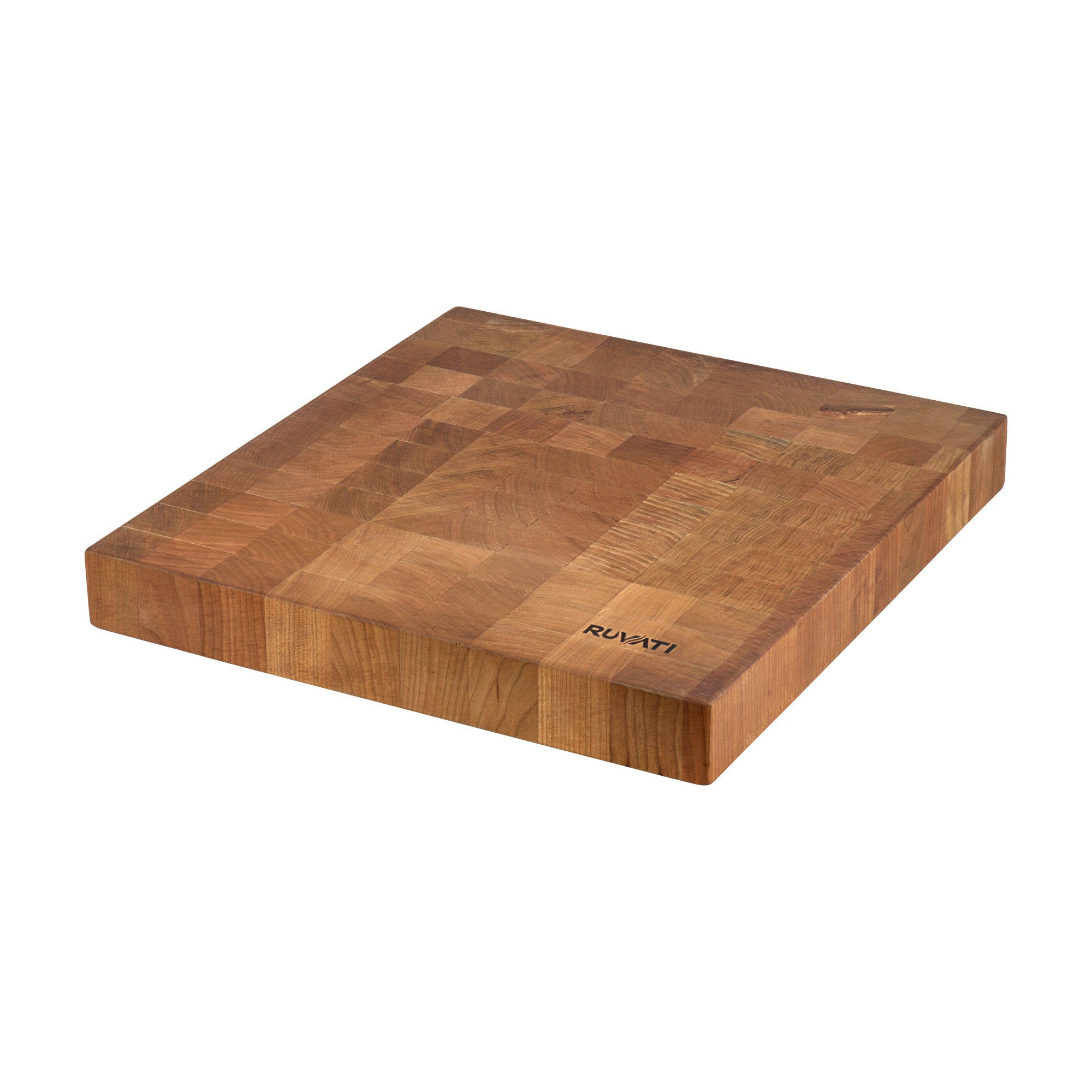 Ruvati 17 x 16 x 2 inch thick End-Grain American Cherry Butcher Block Solid Wood Large Cutting Board – RVA2445CER