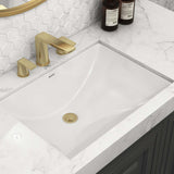 18 x 13 inch Undermount Bathroom Vanity Sink White Rectangular Porcelain Ceramic with Overflow