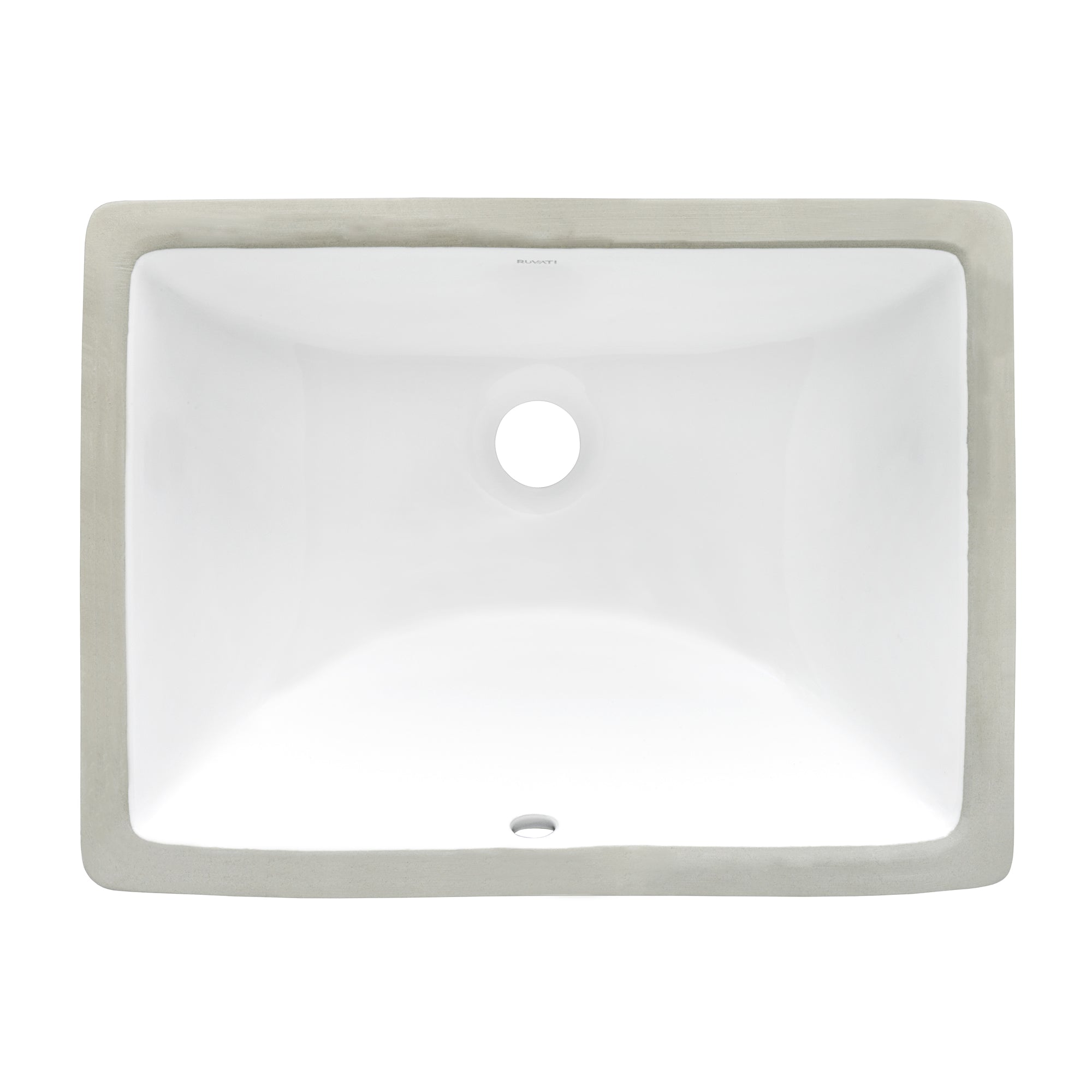 20 x 15 inch Undermount Bathroom Sink White Rectangular Porcelain Ceramic with Overflow