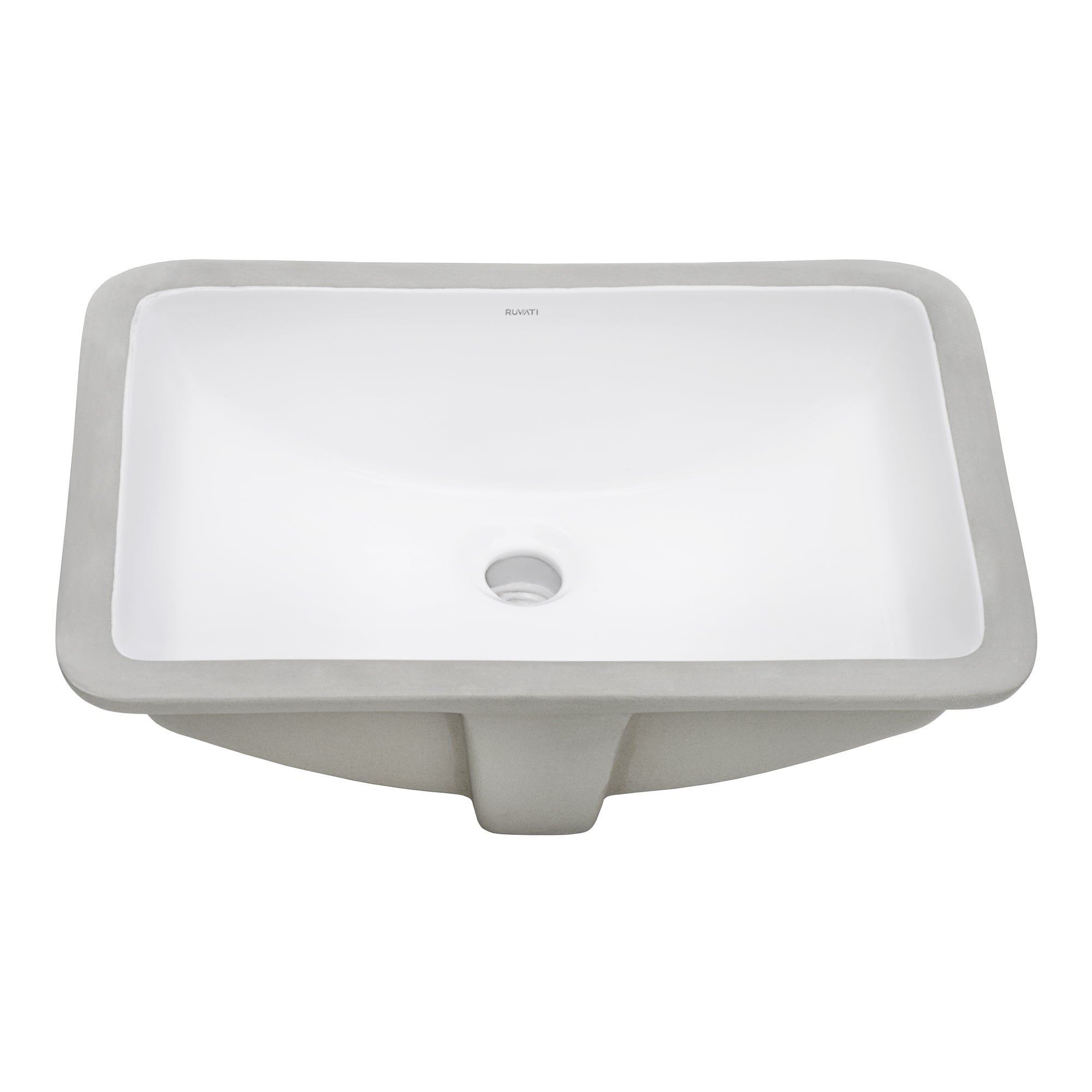 21 x 14 inch Undermount Bathroom Vanity Sink White Rectangular Porcelain Ceramic with Overflow