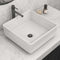15 x 15 inch Bathroom Vessel Sink White Square Above Counter Porcelain Ceramic