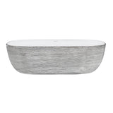 20 x 16 inch Bathroom Vessel Sink Silver Decorative Art Above Vanity Counter White Ceramic