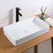 24 x 16 inch Bathroom Vessel Sink White Rectangular Above Counter Porcelain Ceramic