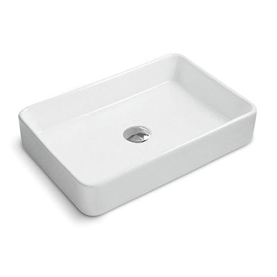 24 x 16 inch Bathroom Vessel Sink White Rectangular Above Counter Porcelain Ceramic