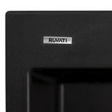 Ruvati 23 x 20 inch epiGranite Drop-in Topmount Granite Composite Single Bowl Kitchen Sink – Midnight Black – RVG1023BK