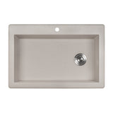 Ruvati 33 x 22 inch epiGranite Drop-in Topmount Granite Composite Single Bowl Kitchen Sink – Caribbean Sand – RVG1033CS