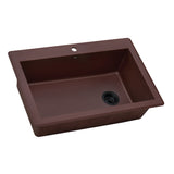 Ruvati 33 x 22 inch Granite Composite Drop-in Topmount Single Bowl Kitchen Sink – Carnelian Red – RVG1033RD