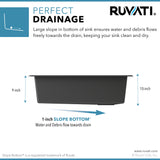 Ruvati 33 x 22 inch Granite Composite Drop-in Topmount Single Bowl Kitchen Sink – Carnelian Red – RVG1033RD