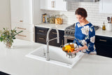 Ruvati 33 x 22 inch epiGranite Drop-in Topmount Granite Composite Single Bowl Kitchen Sink – Arctic White – RVG1080WH
