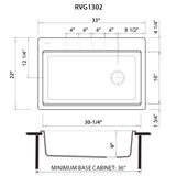Ruvati 33-inch Granite Composite Workstation Drop-in Topmount Kitchen Sink Urban Gray – RVG1302UG