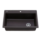 Ruvati 33-inch Granite Composite Workstation Drop-in Topmount Kitchen Sink Espresso Brown – RVG1302ES Model: RVG1302ES