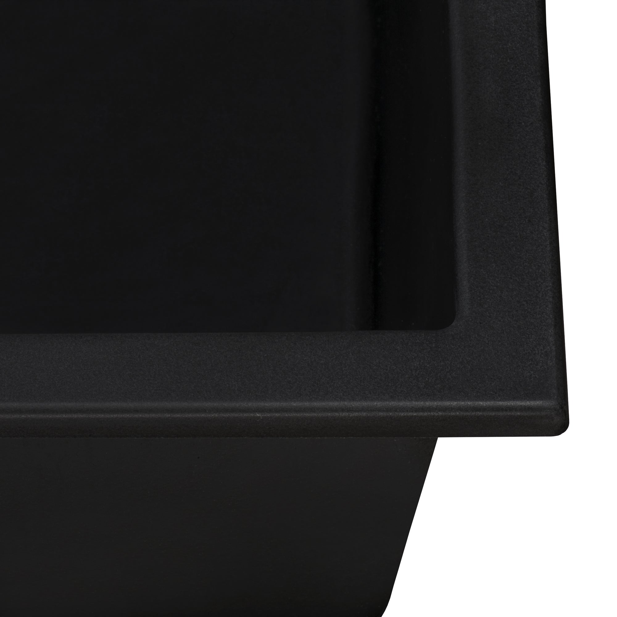 34 x 20 inch epiGranite Dual-Mount Granite Composite Double Bowl Kitchen Sink – Midnight Black