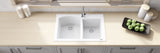 33 x 22 inch epiGranite Dual-Mount Granite Composite Double Bowl Kitchen Sink – Arctic White