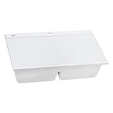 34 inch epiGranite Topmount Workstation Ledge Granite Composite Kitchen Sink – Arctic White