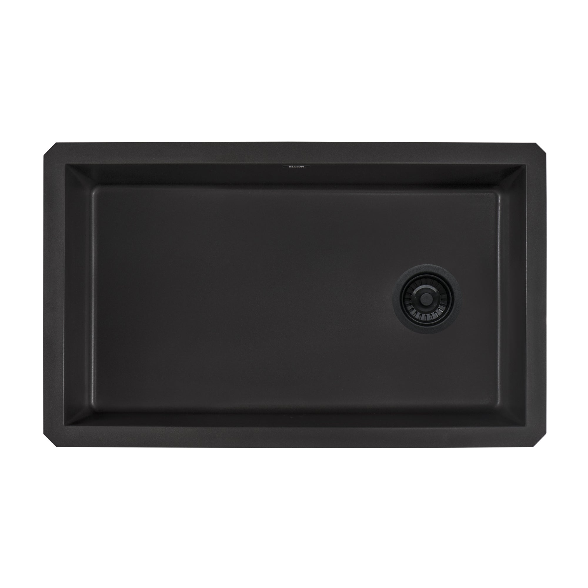 32 x 19 inch epiGranite Undermount Granite Composite Single Bowl Kitchen Sink – Midnight Black